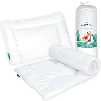 Immagine di FAM&#039; HOME set di biancheria da letto per bambini Cheeky Fox, piumone 80x80 e cuscino 35x40 Qualità certificata Oeko tex Standard 100 Realizzato in UE