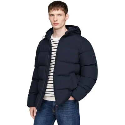 Immagine di Tommy Hilfiger Uomo Piumino Down Hooded Puffer Jacket con Cappuccio, Blu (Desert Sky), L