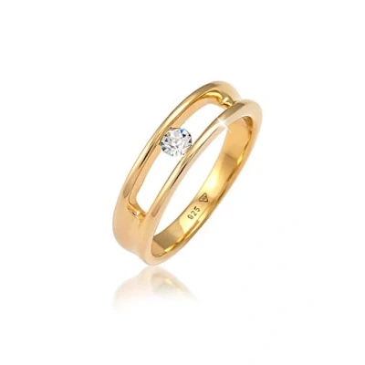 Immagine di Elli Anelli Donna Anello Solitario Classico con Cristalli in Argento Sterling 925