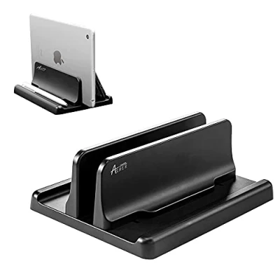 Immagine di supporto verticale per laptop con dimensioni regolabili, MacBook salvaspazio e adatto a tutti i MacBook, Surface, Chromebook da gioco