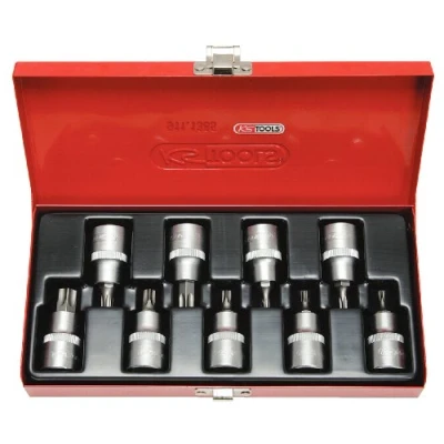 Immagine di KS TOOLS 911.1386 Set bussole con foro Acciaio al cromo vanadio 1/2 Quadrato