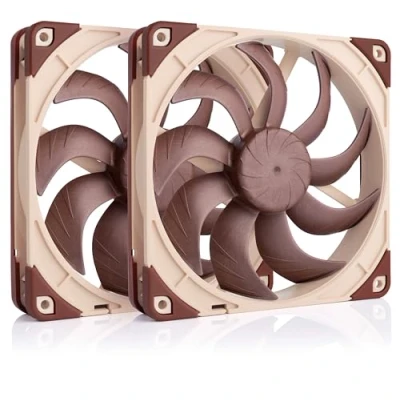 Immagine di Noctua NF A14x25 G2 PWM Sx2 PP, Set di Due Ventole per Configurazioni Tipo Push Pull e Fianco a (Marrone)