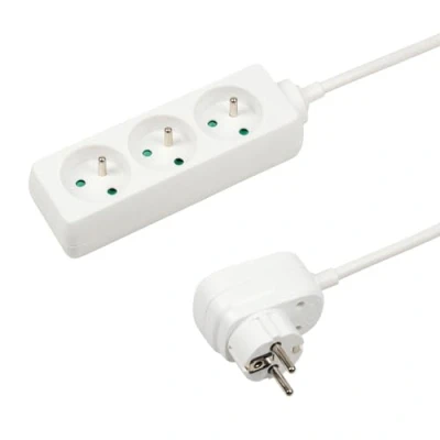 Immagine di ITENSE Blocco multipresa, multipresa A 3 prese 16 Lunghezza cavo: 1 m con interruttore deportato Cavo HO5VV F 3G1 mm² Colore: bianco Tensione: 230 V Potenza