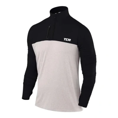 Immagine di TCA Maglia Termica Uomo Fusion PRO da Corsa con Maniche Lunghe e Zip Tecnologia Quickdry Grigio/Nero, L