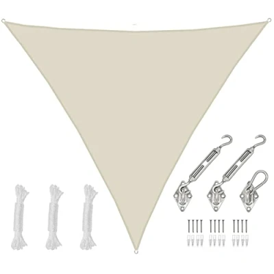 Immagine di AMANKA 5x5x5 Vela Solare Triangolare Impermeabile Tenda da Sole a Triangolo con Fissaggio Inox