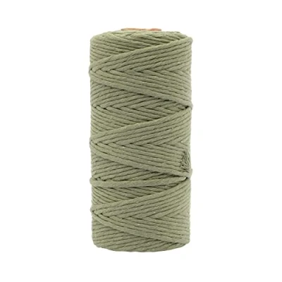 Immagine di Vaessen Creative Filato macramè verde oliva, 3 mm x 100 m, 100% cotone, disponibile in diversi colori, fai da te, decorazione come fioriere, arazzo parete, lanterna antivento, acchiappasogni