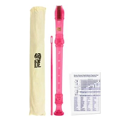 Immagine di Mad About Rec01 Flauto Dolce Soprano con Custodia, Scovolino per Pulizia e Tabella Diteggiatura, Rosa