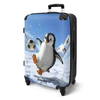 Immagine di NoBoringSuitcases.com Valigia Bambini, Grande, Trolley Per Serratura TSA, Bambini da Viaggio, Grande 23 kg (67 cm 72 L) (Pingüino Bianco)