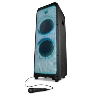 Immagine di MEDION Sistema audio per feste X61200 (2 x 80W RMS, con microfono, karaoke party box, Bluetooth, funzione DJ, pannello frontale a LED, light show, USB, AUX, cinch)
