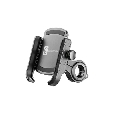 Immagine di cellularline Rider Steel Universale Supporto Porta Smartphone in Alluminio da Manubrio Tondo Moto e Bici per tutti i Cellulari Rotazione a 360 Stabile Solido