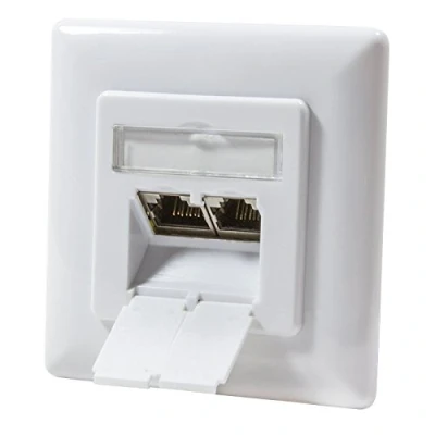 Immagine di odedo® Cat 6A 10 Gigabit 500 MHz Presa di Rete RJ 45 Completamente schermato per Bianco Puro RAL9010, AWG 22 23 24 25 26 Anche Poe Power Over Ethernet LAN