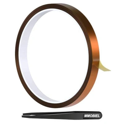 Immagine di MMOBIEL Nastro Termico (12mm x 30m) Termoresistente in Polyimide per Sublimazione Trasferimento Termico, Alte Temperature ESD Elettronica HVAC, Saldatura 3D ecc.
