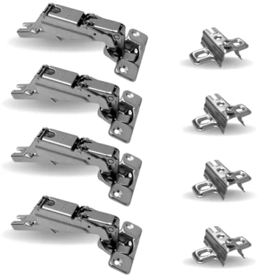 Immagine di Confezione da 4 pezzi ! CERNIERA 180 COLLO 0 9 18 BASETTE H 2 PER ante MOBILI gamma UNIVERSALE (Collo 0, H4)