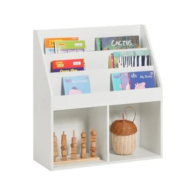Immagine di SoBuy Porta libri a terra Portariviste Scaffale libreria bianco KMB01 W