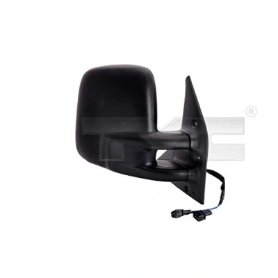 Immagine di specchio retrovisore esterno Tyc 337 0085 Dx nero convesso, per regolazione elettrica VOLKSWAGEN: TRANSPORTER 4, 4 Bus
