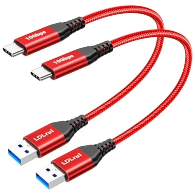 Immagine di cavo da USB a C, 10 Gb/s 3.2 maschio tipo C per trasferimento dati compatibile con hard disk, laptop, lettore DVD, TV, hub 3.2, fotocamera, set up box e altro ancora 1 m