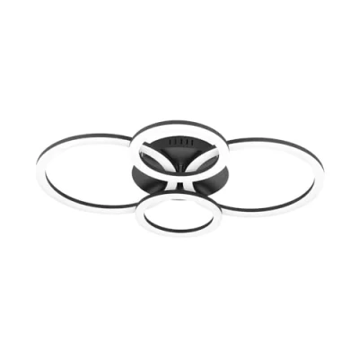 Immagine di Eglo connect z Smart Home LED soffitto Paranday Z, ZigBee, app e controllo vocale Alexa, colore luce regolabile (bianco caldo o freddo), dimmerabile, lampada in bianco nero, 62 x 45 cm