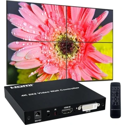 Immagine di NINGKANGSHENG 4K 60HZ 2X2 Video Wall Controller HDMI/DVI Ingressi 4 HDMI Uscita Processor Supporto di rotazione a 180 Gradi 1X2 2X1 1X3 3X1 1X4 4X1 Splicing dello schermo