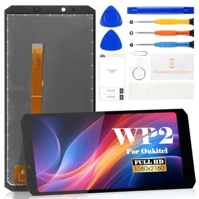 Immagine di Schermo LCD di ricambio per Oukitel WP2 WP2, kit riparazione digitalizzatore touch (nero, senza cornice)