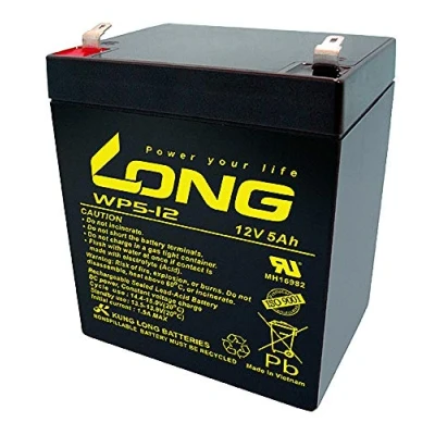 Immagine di Kung Long Batteria al piombo 12 V 5 Ah WP5 Faston 4,8 mm compatibile 4 4,5 UPS Allarme corrente di emergenza