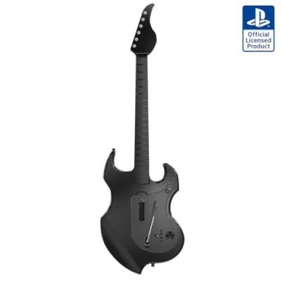 Immagine di PDP RIFFMASTER Wireless Guitar Controller for PlayStation 5 and 4, PS5/PS4, Rock Band Audio Jack, Rechargeable Battery, Officially Licensed by Sony Black