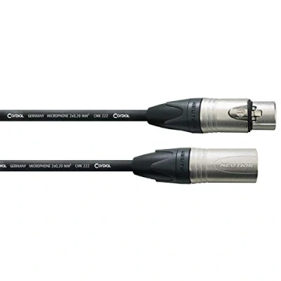 Immagine di Cordial CPM 3 FM, Cavo Microfonico Bilanciato con Connettori XLR a poli, 1x Femmina Poli REAN by NEUTRIK 1/4&quot; Jack TS (Mono) Dritto