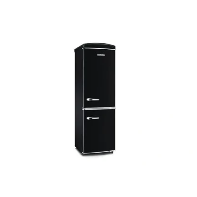 Immagine di Severin Frigorifero Congelatore combinato Total NoFrost, Posa libera, Larghezza 60 cm, 315 L, Classe E, Veggibox inclusa, Retrò, Nero, RKG 8998