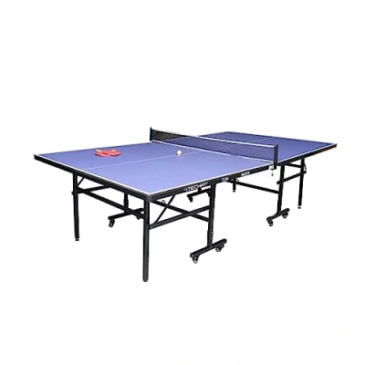 Immagine di TechFit Tavolo da Ping Pong per Interni Dimensioni tornei, Robusto Pannello in Resina melaminica 4mm con Strato Protettivo AntiGraffio,Pieghevole