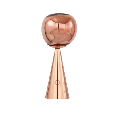 Immagine di Tom Dixon lampada LED da tavolo a batteria Melt, color rame, altezza 28 cm