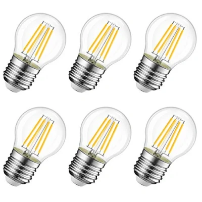 Immagine di LVWIT Lampadine LED E27 Luce Calda 2700K, Lampadina Filamento 6W Equivalenti a 60W, 806LM, Calda, Mini Globo G45 Stile Vintage,Risparmio Energetico,Non Dimmerabile, Pacco da 6 Unità