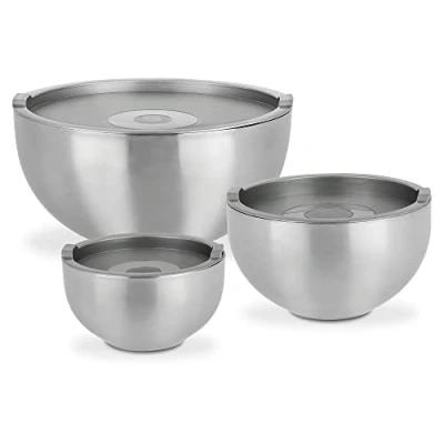 Immagine di GSW Thermoschüssel 824019 Set di 6 Ciotole Termiche con Coperchio in plastica, fundición de aluminio, Argento, 26 cm, unità