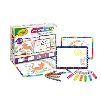 Immagine di CRAYOLA Set Lavagnette Bianche Creative, per Colorare e Scrivere, Attività Educativa Creativa Bambini con Pennarelli Cere, dai 5 anni in sù, 04 2947