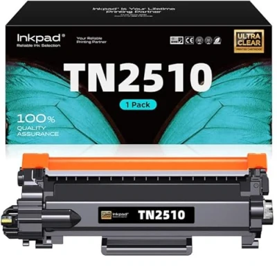 Immagine di iNKPAD TN 2510 Cartucce di Toner Compatibili per Brother TN2510 TN2510XL HL L2400DW L2445DW DCP L2620DW L2665DW MFC L2835DW L2800DW L2860DW Stampante Laser (1 NERO,1200 pagine)