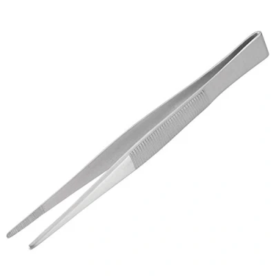 Immagine di Pinzette punta arrotondata in acciaio inox (seghettate, con impugnatura antiscivolo) lunghe 150 mm. ENGINEER pt 10