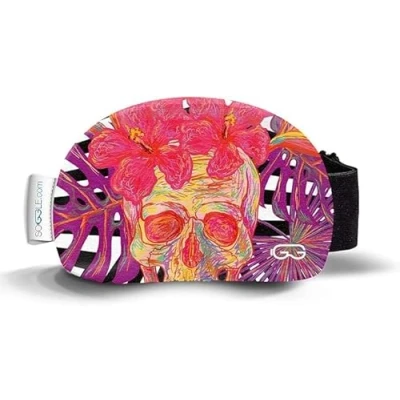Immagine di Soggle protezione per maschera da sci, in microfibra, taglia unica, teschi 01 rosa