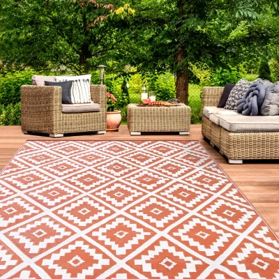 Immagine di IDMarket Tappeto esterno Bahamas Terracotta 270 x 370 cm