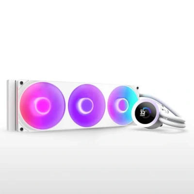 Immagine di NZXT Kraken Plus 360 RGB Raffreddamento liquido AIO CPU Radiatore 360mm Ventola F360 LCD quadrato 1,54&quot; personalizzabile AMD® AM5, AM4 Intel® LGA 1851/1700, 1200/115X Blanco