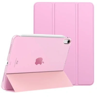 Immagine di MoKo Custodia per iPad Air 6a Gen 11 Pollici M2 2024/ 5a 2022/ 4a 2020, 11&#039;&#039; con Retro Rigido Traslucido, 6/5/4, Fiore Rosa