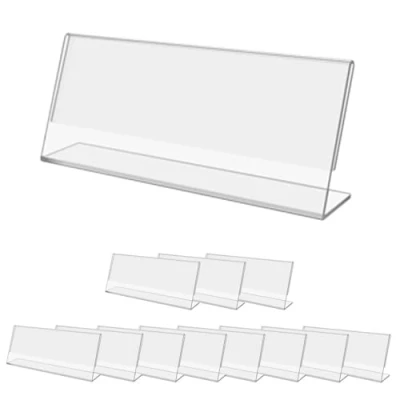 Immagine di Danieli Espositore Segnaposto in Acrilico Trasparente Portanome e Portaprezzi da Vetrina Banco. Monofacciale. (15x6 12 pezzi)