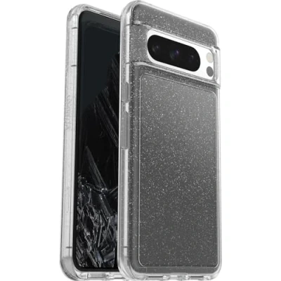Immagine di OtterBox Cover per Google Pixel 8 Pro Symmetry Clear,resistente a shock e cadute fino 2 metri,sottile, testata 3x MIL STD 810G, Trasparente Stardust