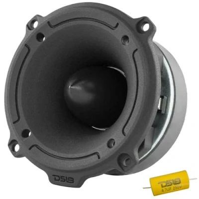 Immagine di 1 DS18 PRO TW320 super bullet tweeter nero in alluminio da 250 watt rms e 500 max 10,20 cm di diametro impedenza 4 ohm sensibilità 107 db, pezzo + condensatore installazione