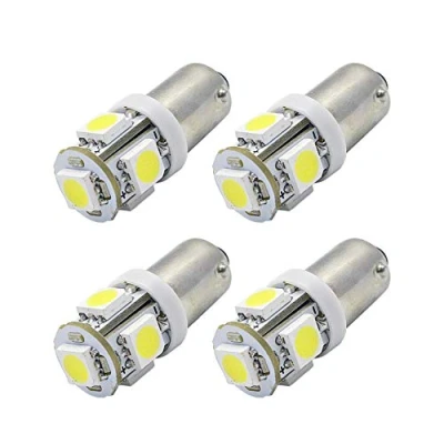 Immagine di Ruiandsion 4 lampadine LED BA9S, 12 V, 5050, 5 SMD, luci per targa, interni, da lettura, a cupola