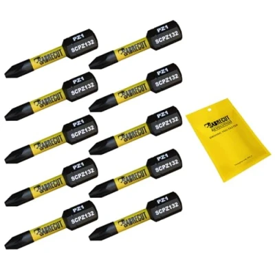 Immagine di SabreCut SCPZ132_10 Set di 10 punte magnetiche per cacciavite a percussione Pozi Pozidriv, resistenti, compatibili con Dewalt, Milwaukee, Bosch, Makita e altri