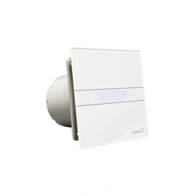 Immagine di CATA e 100 MTH Aspiratore Bagno Serie MT Hygro Pannello Frontale in Metacrilato Bianco Con Timer Rilevatore di Umidità Classe Energetica B Silenzioso Largo 15 cm