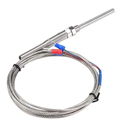 Immagine di Nimoa Sonde e Sensori di Temperatura, Filettatura M8 PT100 Termocoppia Resistenza al Platino 50MM Sonda Linea Temperatura Sensore 0 400 ℃ (2M)