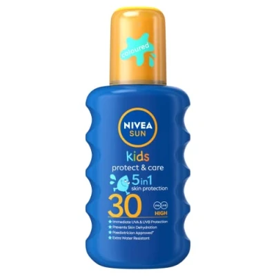 Immagine di Nivea Sun, Spray solare per bambini resistente all&#039;acqua, a lunga tenuta, SPF30, 200 ml