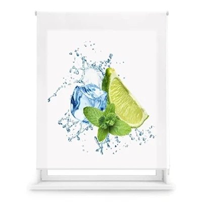 Immagine di Blindecor Digital Cucina Tenda avvolgibile traslucida con stampa digitale Modello WaterLime 130 x 180 cm (larghezza per altezza) Dimensioni del tessuto 127 175 Tende finestre