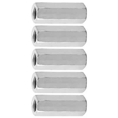 Immagine di Dado per asta lunga 5Pcs, dadi di accoppiamento, elementi fissaggio filettati distanziatori, barra filettata con borchie esagonali zincate(M12*50, 15)