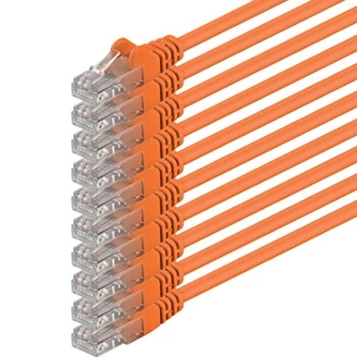 Immagine di 2m arancione 10 pezzi Rete Cavi Cat6 CAT 6 250MHz non contiene alogeni compatibile con 5e / CAT6a CAT7 100 1000 10000 Mbit s per switch, router, modem, Patchpannel, Access Point, pannelli di permutazione