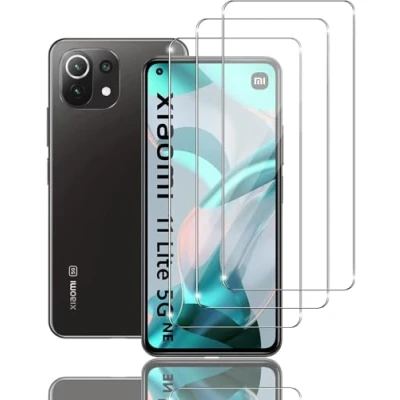 Immagine di Jinyunlai 3 Pezzi, Vetro Temperato per Xiaomi 11 Lite 5G, Pellicola Prottetiva Anti Graffio, Impronte, Senza Bolle, Durezza 9H, Ultra Trasparente, Resistente, proteggi schermo